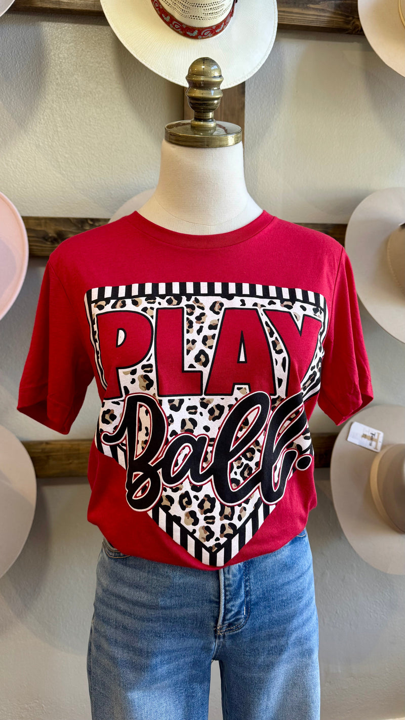 Play Ball Leopard Tee