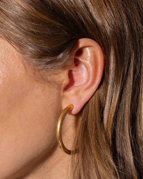 Terri Gold Large Hoop Earrings