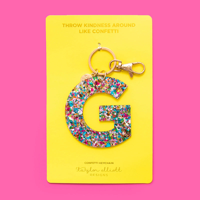 Confetti Letter  Keychain