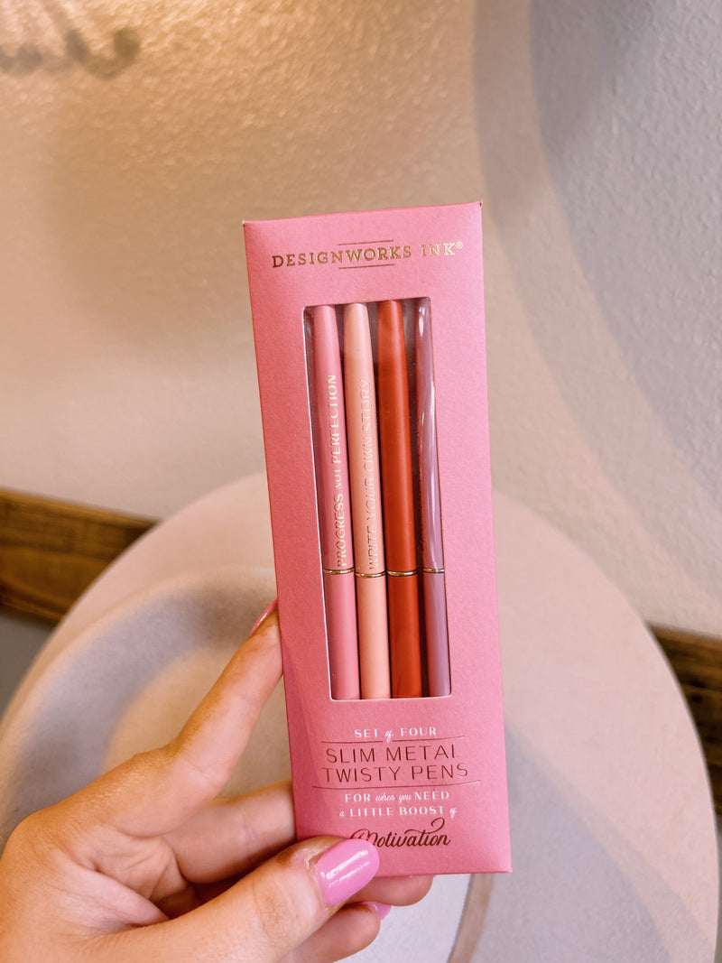 Slim Metal Twisty Pens - Motivation