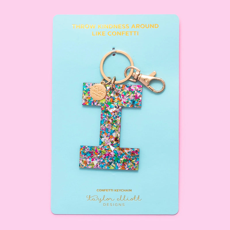 Confetti Letter  Keychain