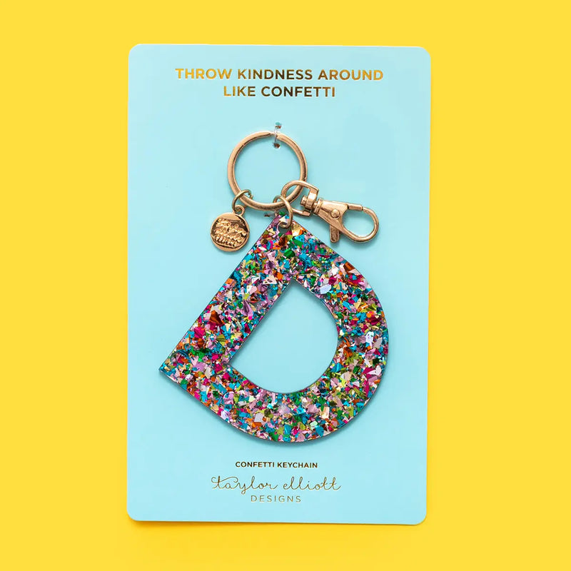 Confetti Letter  Keychain