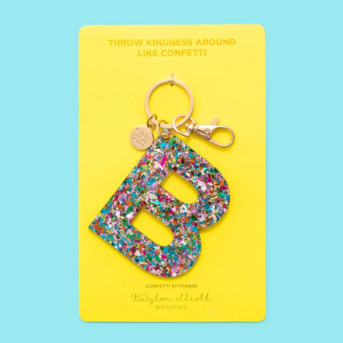 Confetti Letter  Keychain