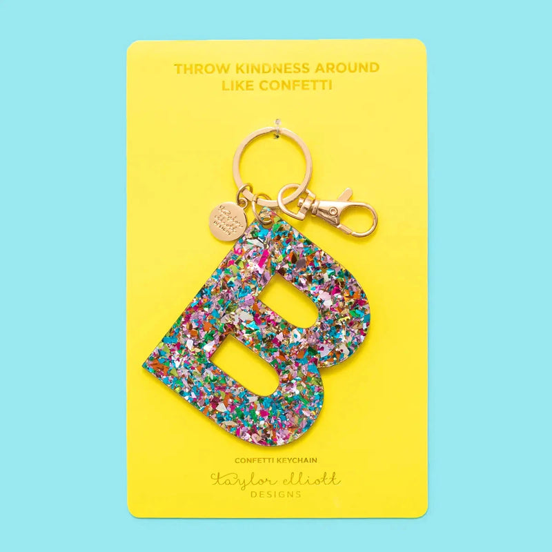 Confetti Letter  Keychain