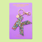 Confetti Letter  Keychain
