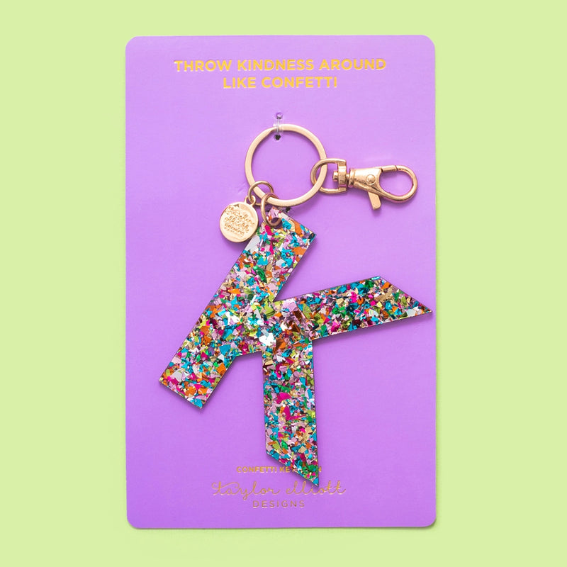 Confetti Letter  Keychain