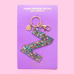 Confetti Letter  Keychain