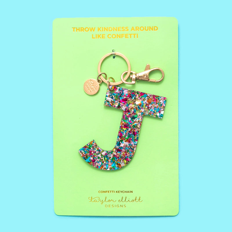 Confetti Letter  Keychain