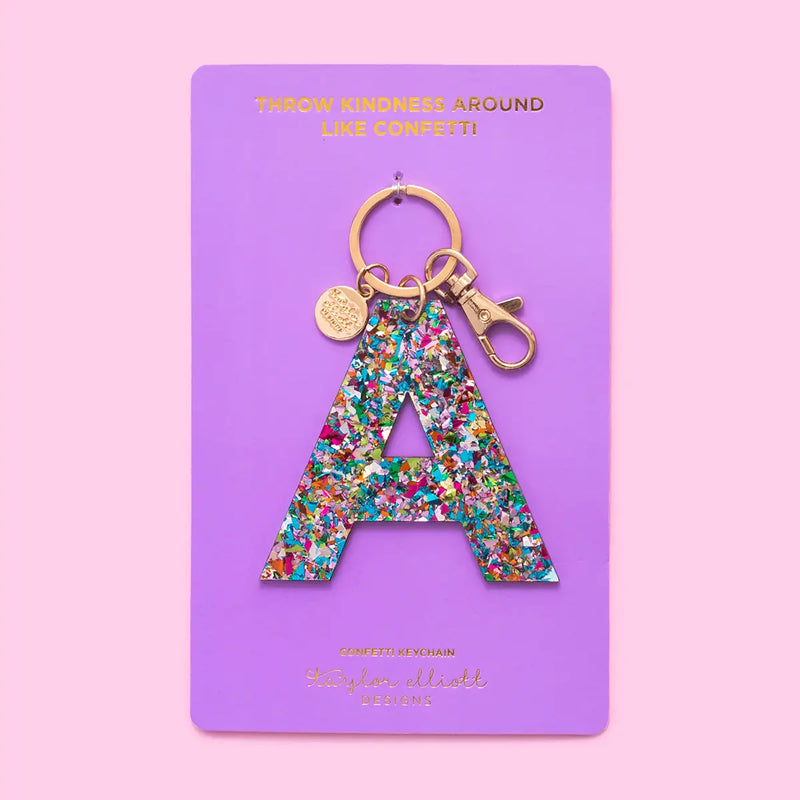 Confetti Letter  Keychain