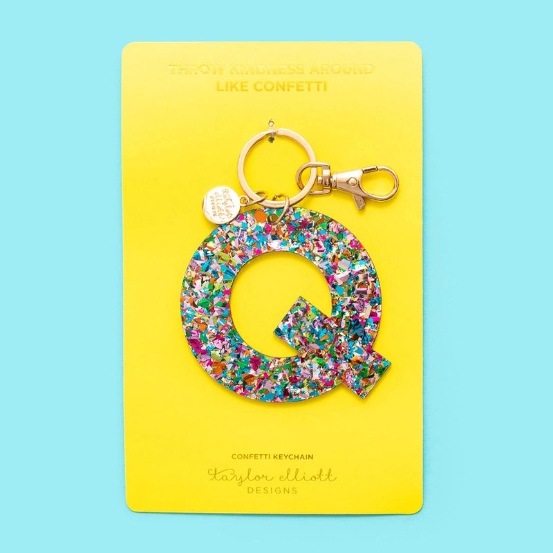 Confetti Letter  Keychain