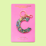 Confetti Letter  Keychain