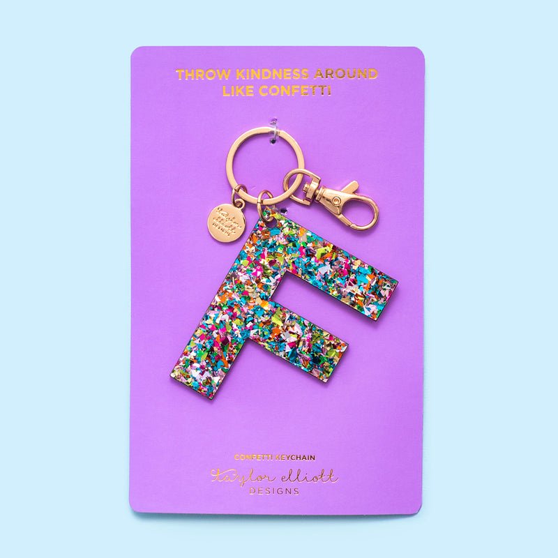 Confetti Letter  Keychain