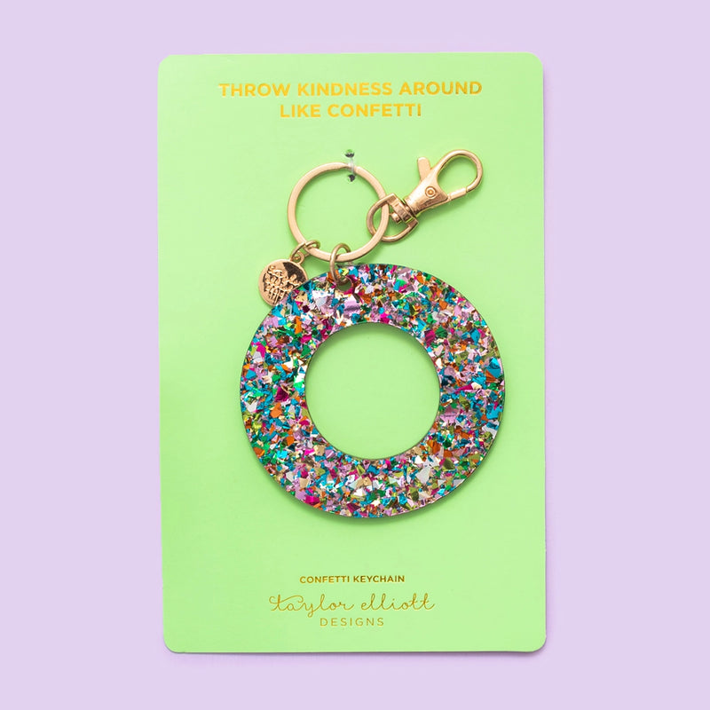 Confetti Letter  Keychain