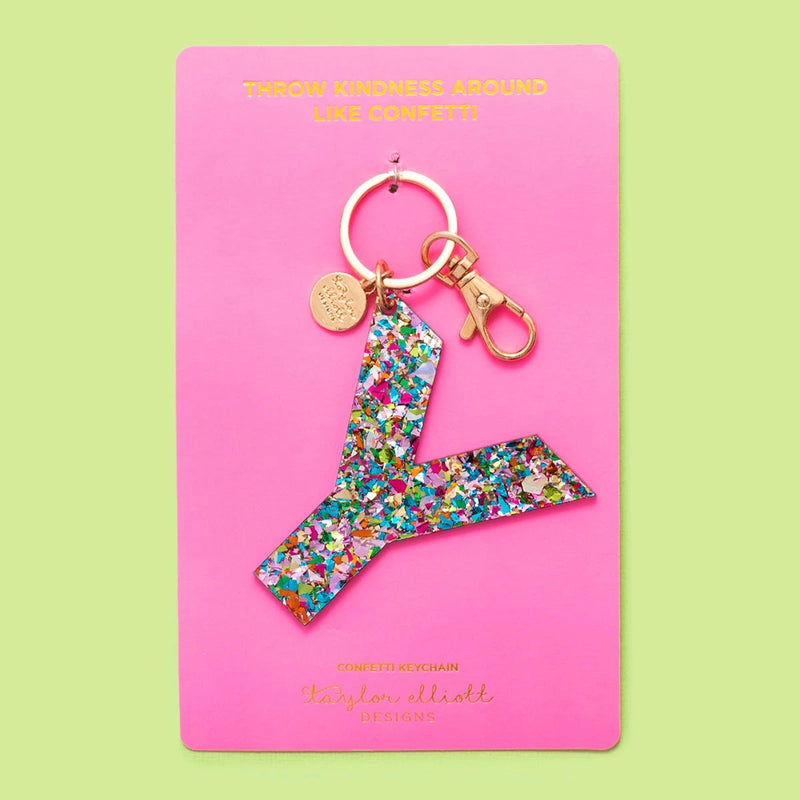 Confetti Letter  Keychain
