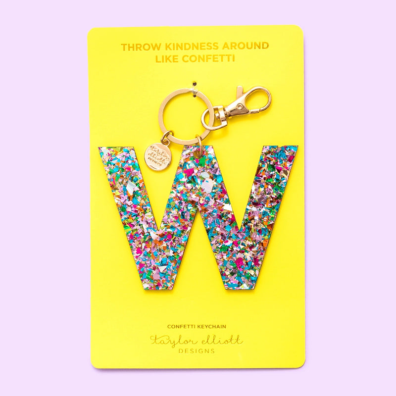 Confetti Letter  Keychain