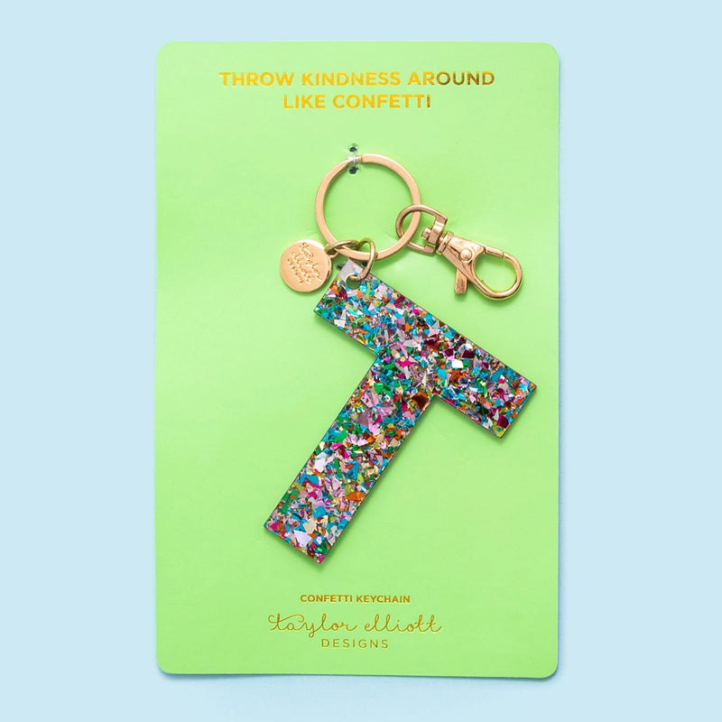 Confetti Letter  Keychain