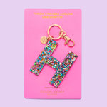 Confetti Letter  Keychain