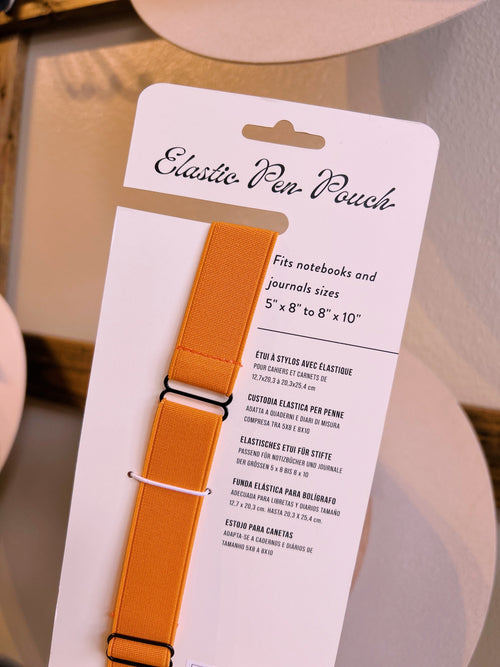 Vegan Leather Pen Pouch - Pink + Orange