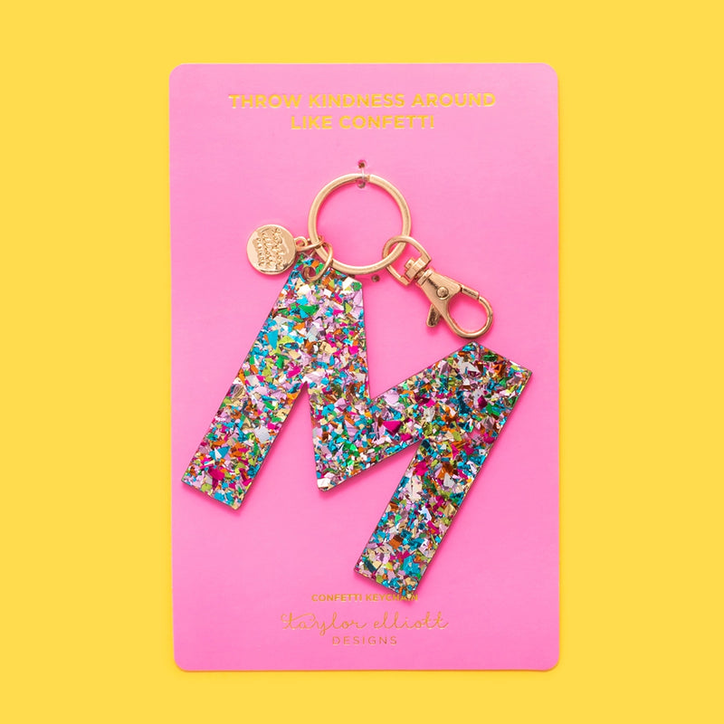 Confetti Letter  Keychain