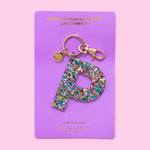 Confetti Letter  Keychain