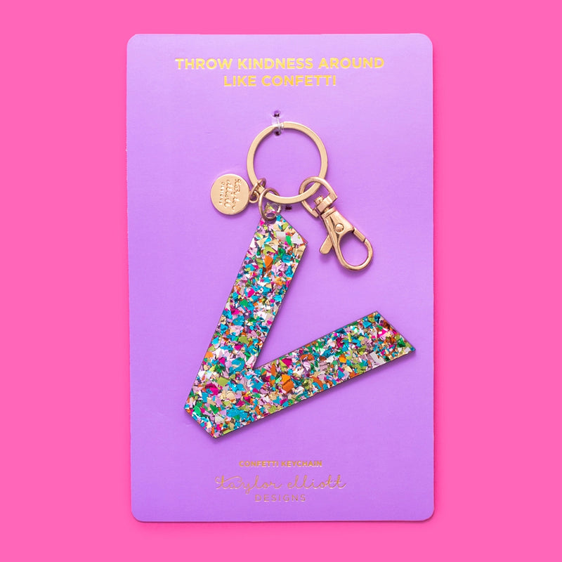Confetti Letter  Keychain