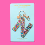 Confetti Letter  Keychain