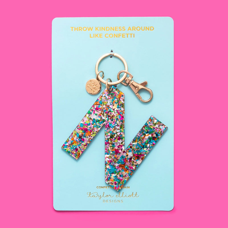 Confetti Letter  Keychain